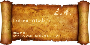 Lehner Alpár névjegykártya